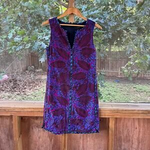 J.Crew Women's Midnight Floral Jacquard Shift Dress Purple Sleeveless Size 2T